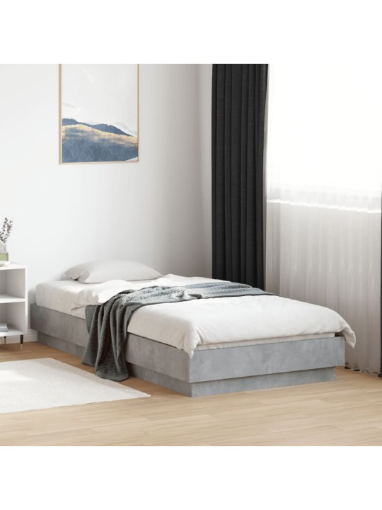 Rám postele s led osvětlením betonově šedý 75 x 190 cm