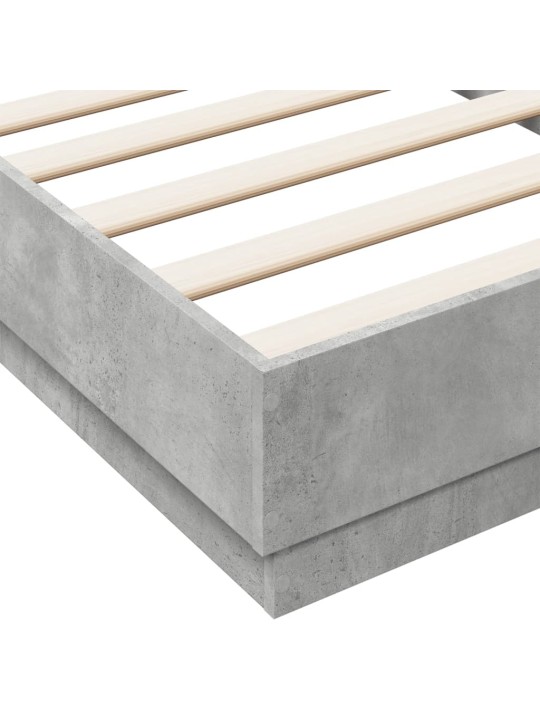 Rám postele s led osvětlením betonově šedý 75 x 190 cm