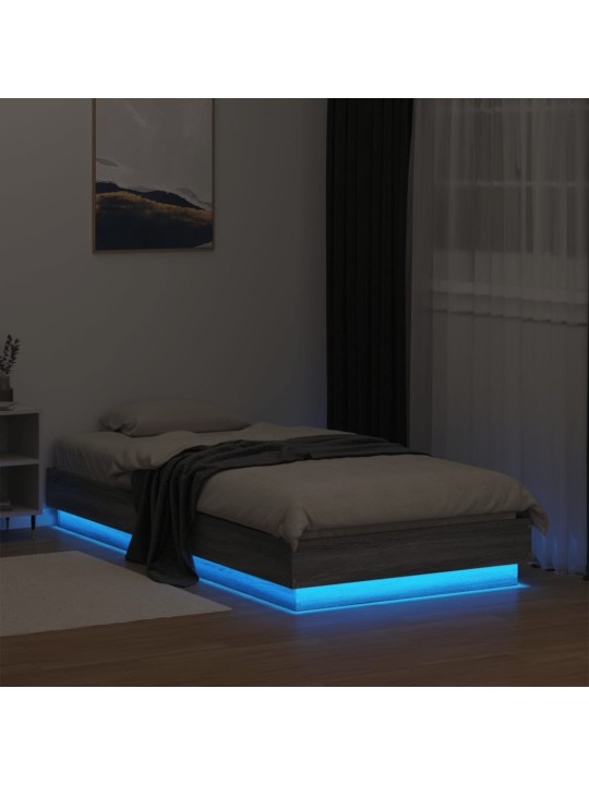 Rám postele s LED osvětlením šedý sonoma 75 x 190 cm