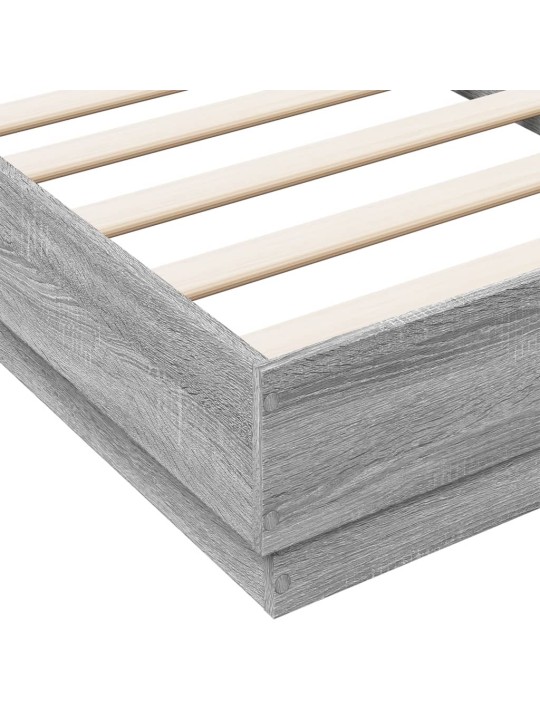 Rám postele s LED osvětlením šedý sonoma 75 x 190 cm