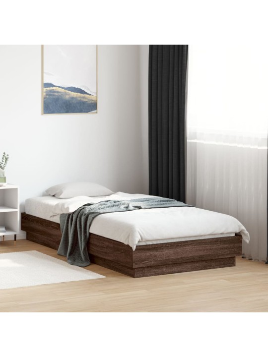 Rám postele s led osvětlením hnědý dub 75 x 190 cm
