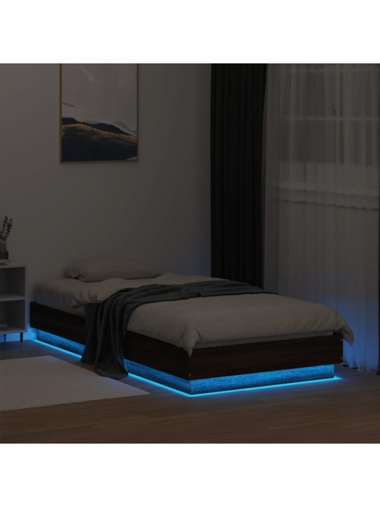 Rám postele s led osvětlením hnědý dub 75 x 190 cm