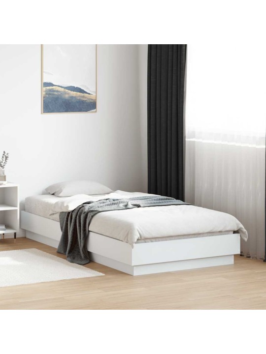 Rám postele bílý 90 x 190 cm kompozitní dřevo