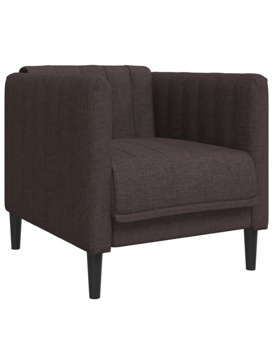 3dílná sedací souprava tmavě hnědá textil