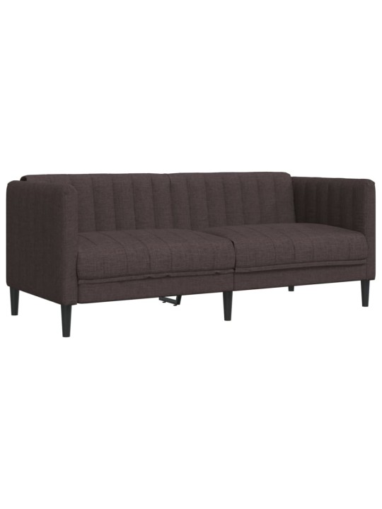 3dílná sedací souprava tmavě hnědá textil