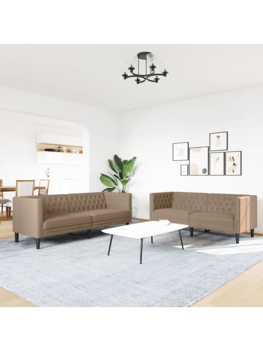 2dílná sedací souprava chesterfield cappuccino umělá kůže