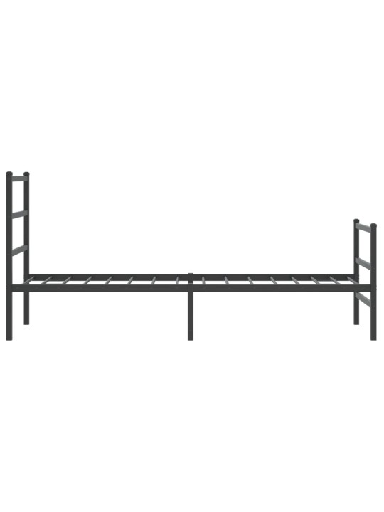Kovový rám postele s hlavovým a nožním čelem černý 80 x 200 cm