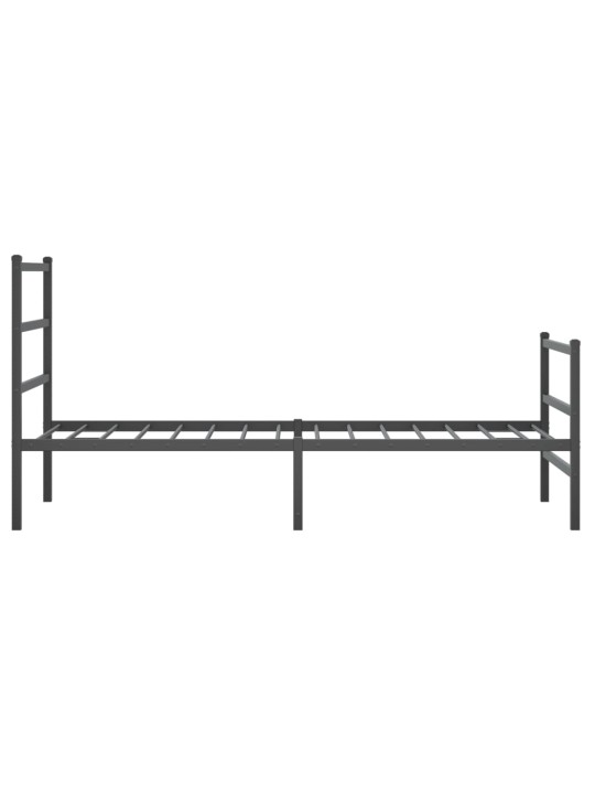Kovový rám postele s hlavovým a nožním čelem černý 90 x 200 cm