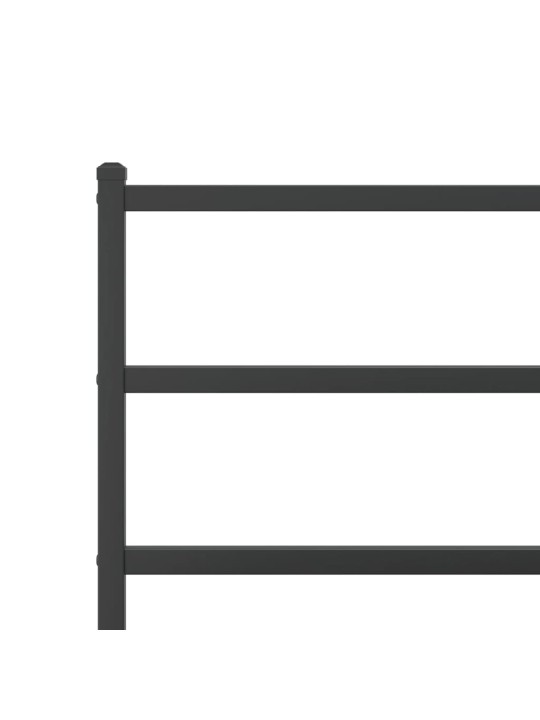 Kovový rám postele s hlavovým a nožním čelem černý 90 x 200 cm