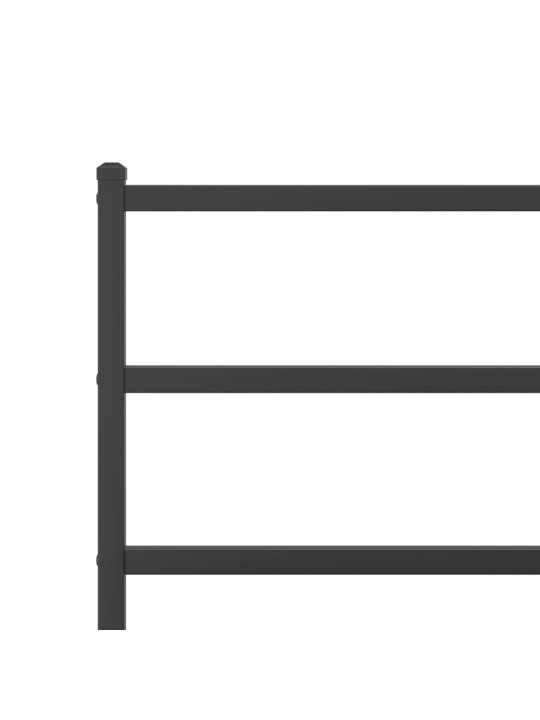 Kovový rám postele s hlavovým a nožním čelem černý 100 x 200 cm