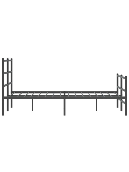 Kovový rám postele s hlavovým a nožním čelem černý 120 x 200 cm
