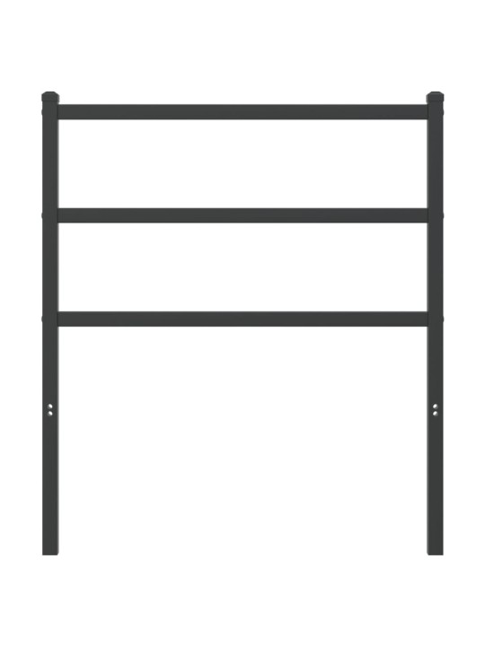Kovové čelo postele černé 75 cm