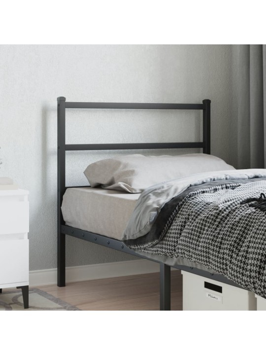 Kovové čelo postele černé 90 cm