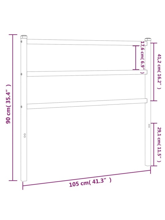 Kovové čelo postele černé 100 cm