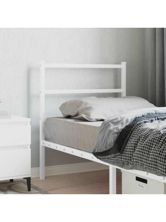 Kovové čelo postele bílé 75 cm