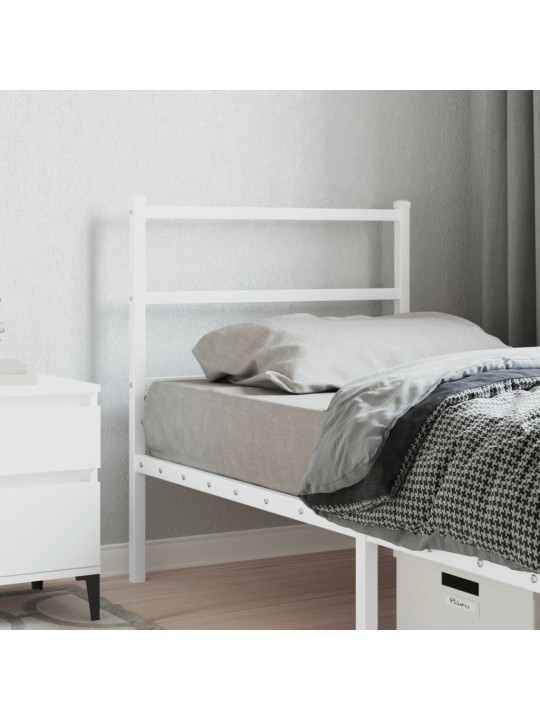 Kovové čelo postele bílé 80 cm