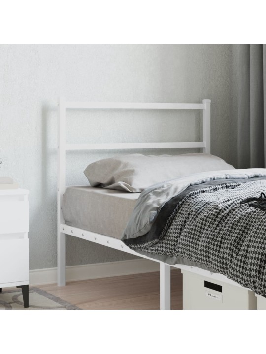Kovové čelo postele bílé 90 cm