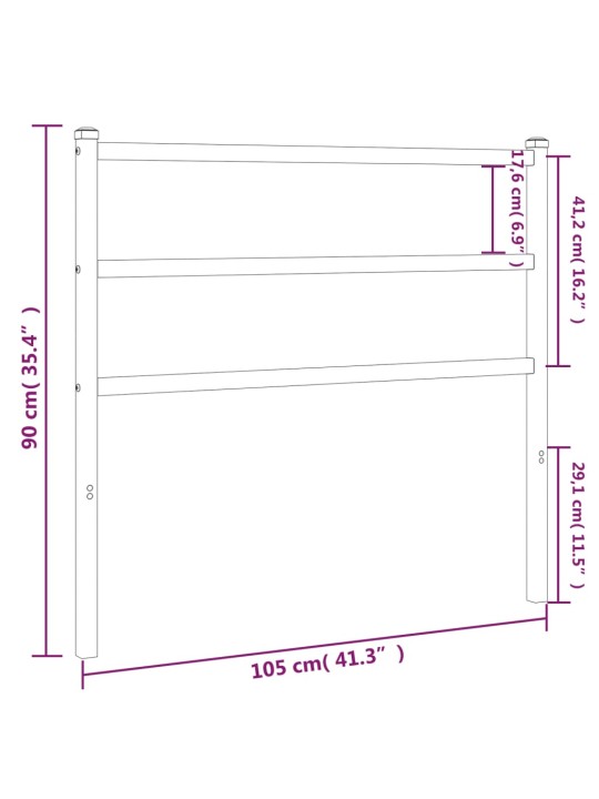 Kovové čelo postele bílé 100 cm