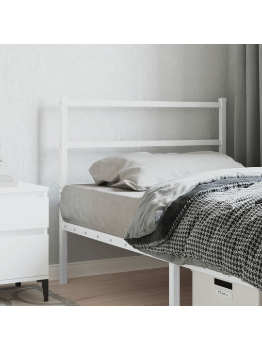 Kovové čelo postele bílé 107 cm