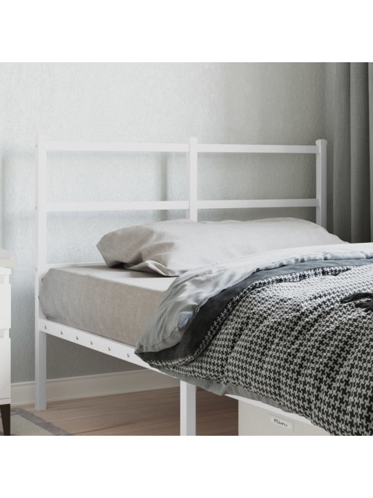 Kovové čelo postele bílé 120 cm