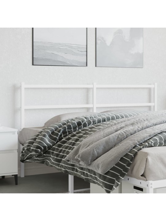 Kovové čelo postele bílé 150 cm