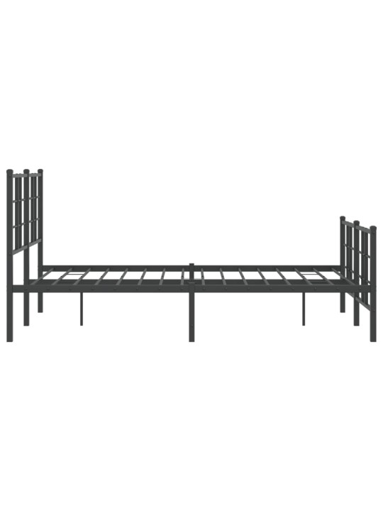 Kovový rám postele s hlavovým a nožním čelem černý 120 x 200 cm