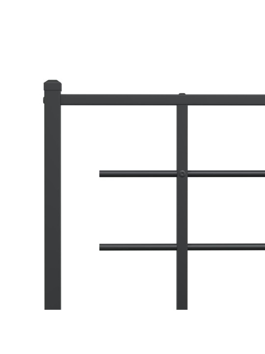 Kovové čelo postele černé 80 cm