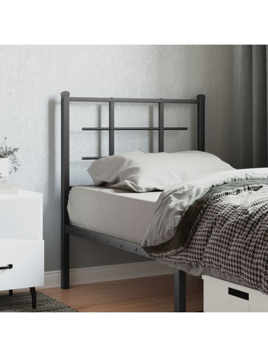 Kovové čelo postele černé 80 cm