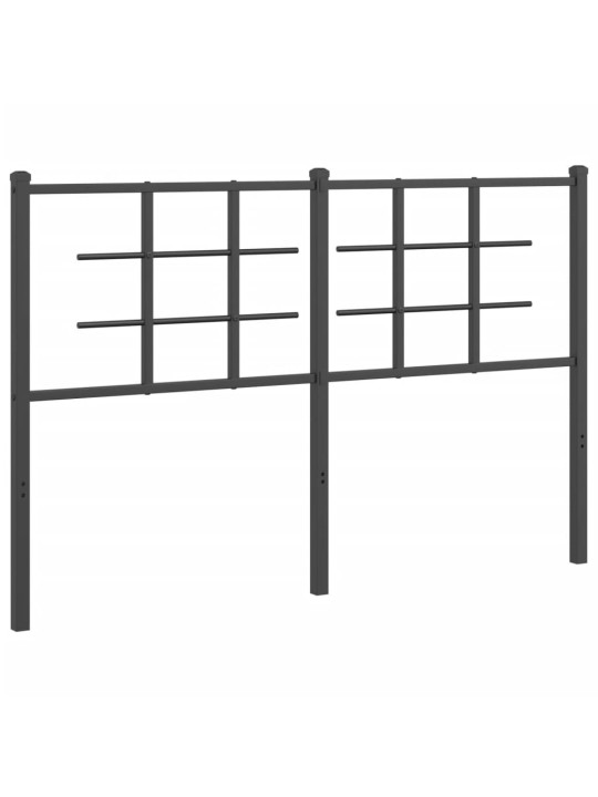 Kovové čelo postele černé 135 cm