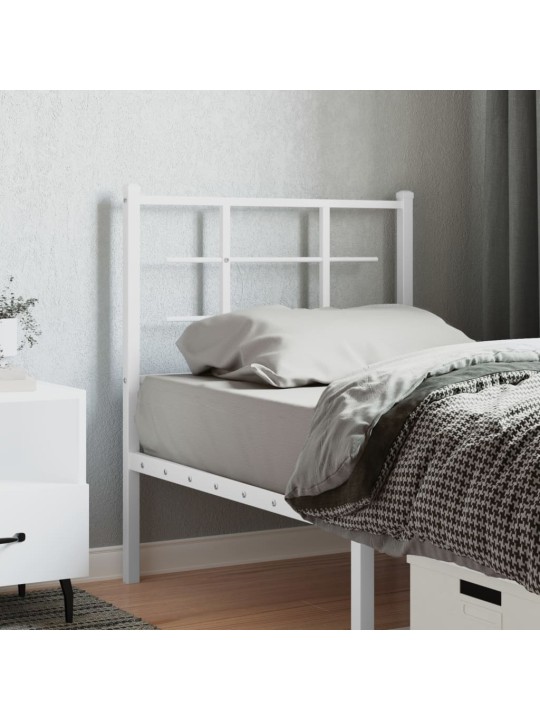 Kovové čelo postele bílé 80 cm