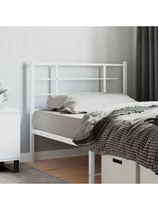 Kovové čelo postele bílé 107 cm