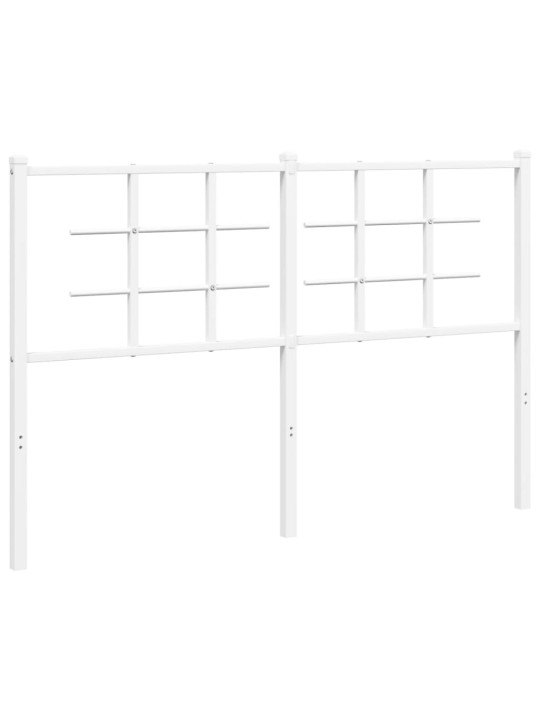 Kovové čelo postele bílé 140 cm