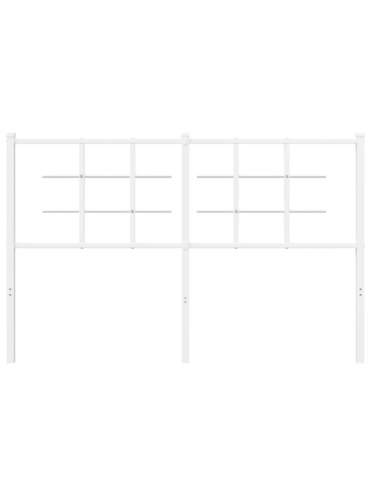 Kovové čelo postele bílé 140 cm