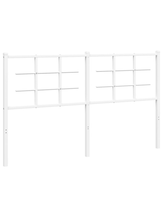 Kovové čelo postele bílé 150 cm