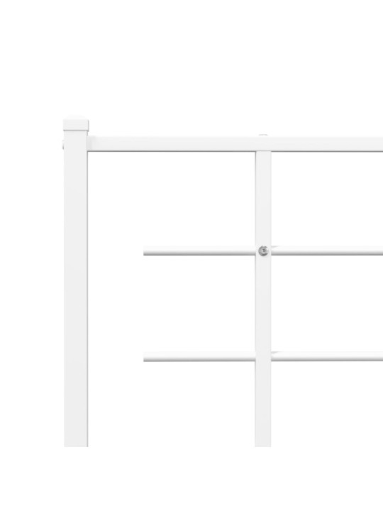 Kovové čelo postele bílé 150 cm