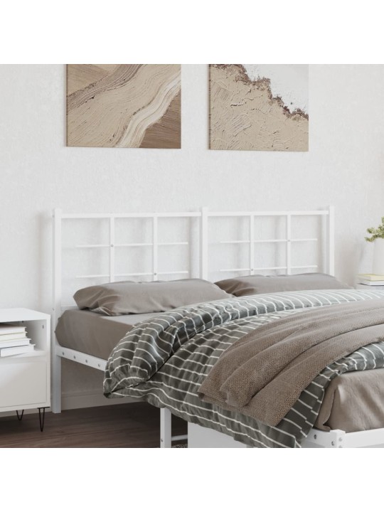 Kovové čelo postele bílé 150 cm