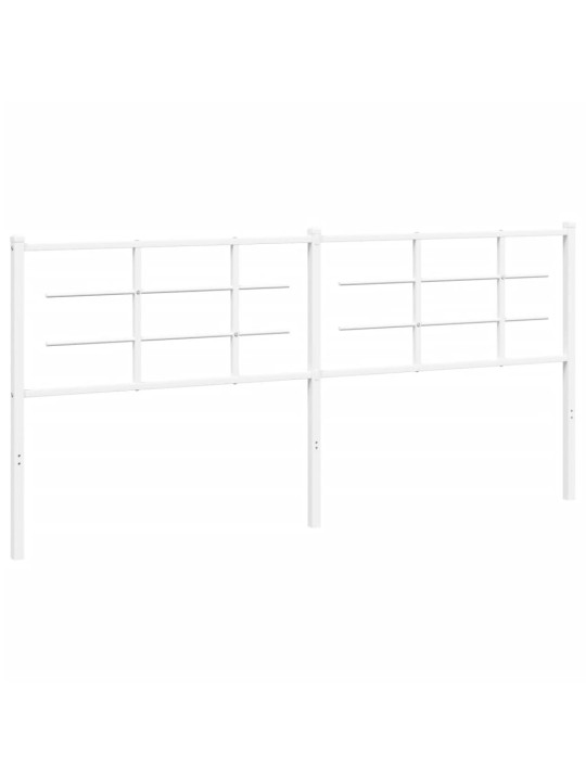Kovové čelo postele bílé 193 cm