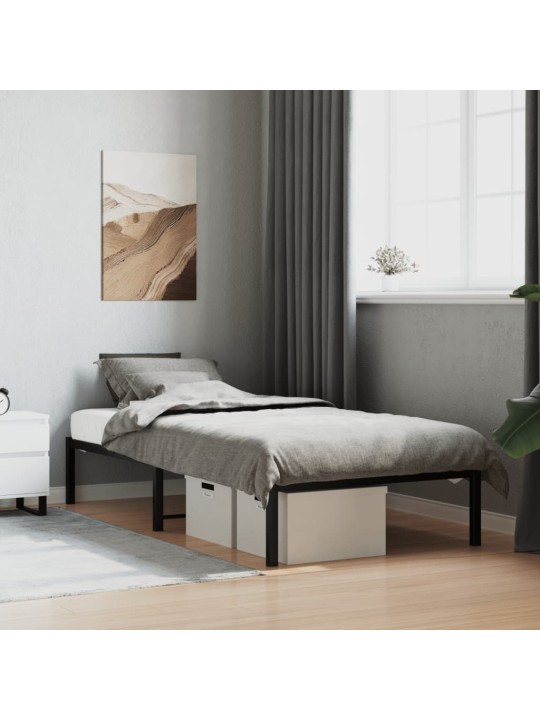 Kovový rám postele černý 90 x 200 cm