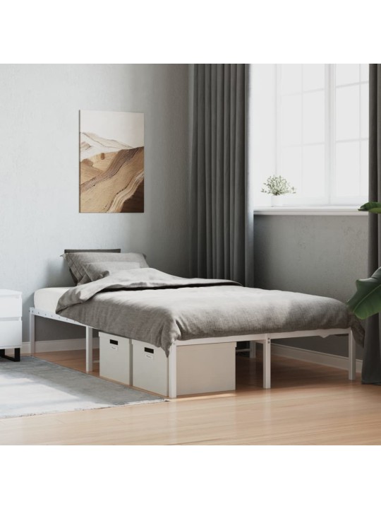 Kovový rám postele bílý 120 x 200 cm