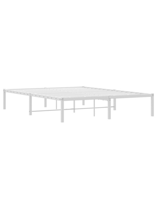 Kovový rám postele bílý 140 x 200 cm