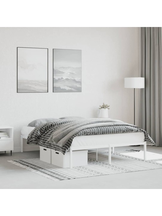 Kovový rám postele bílý 140 x 200 cm