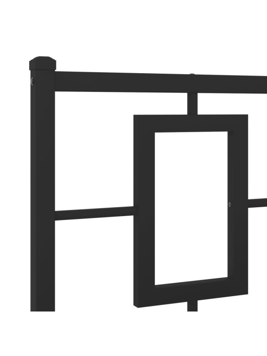 Kovový rám postele s čelem černý 120 x 200 cm