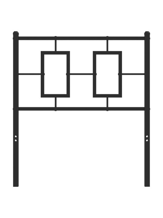 Kovové čelo postele černé 80 cm