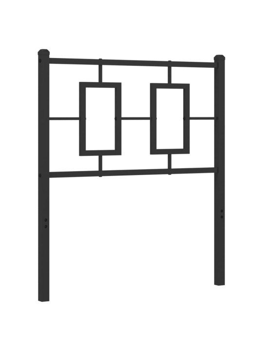Kovové čelo postele černé 80 cm