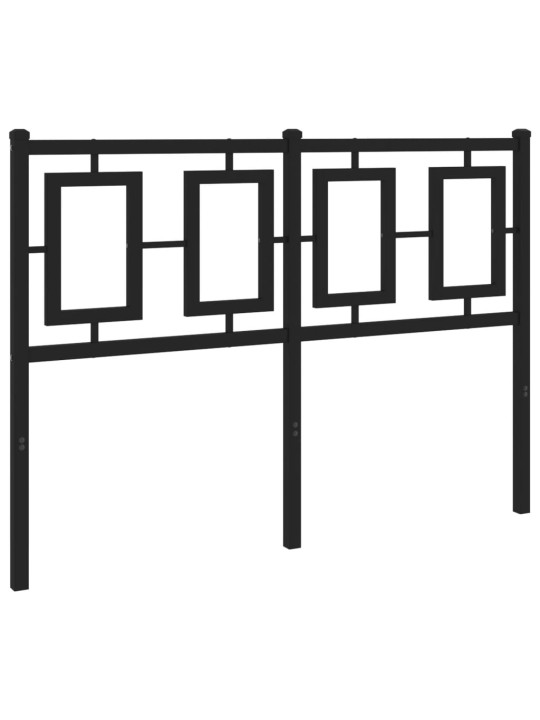 Kovové čelo postele černé 120 cm