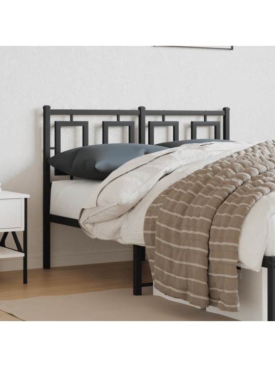 Kovové čelo postele černé 120 cm