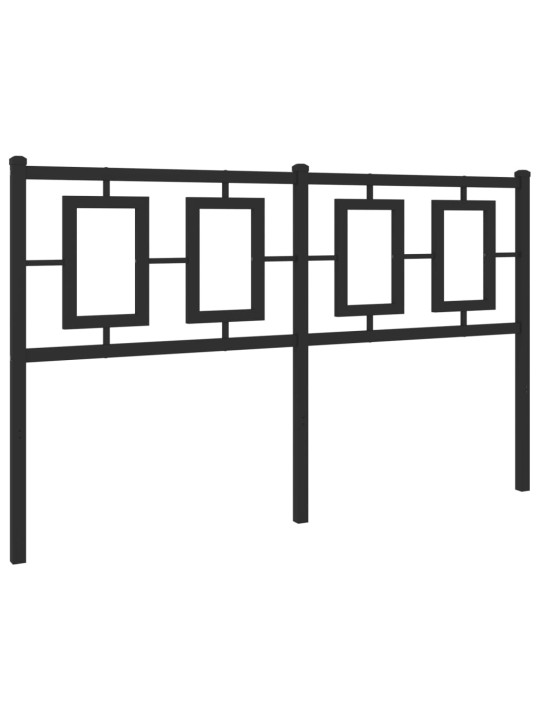 Kovové čelo postele černé 140 cm