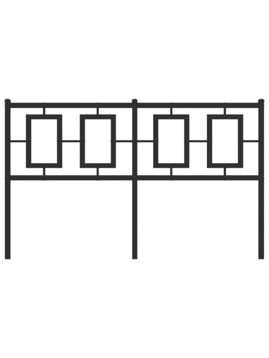 Kovové čelo postele černé 140 cm
