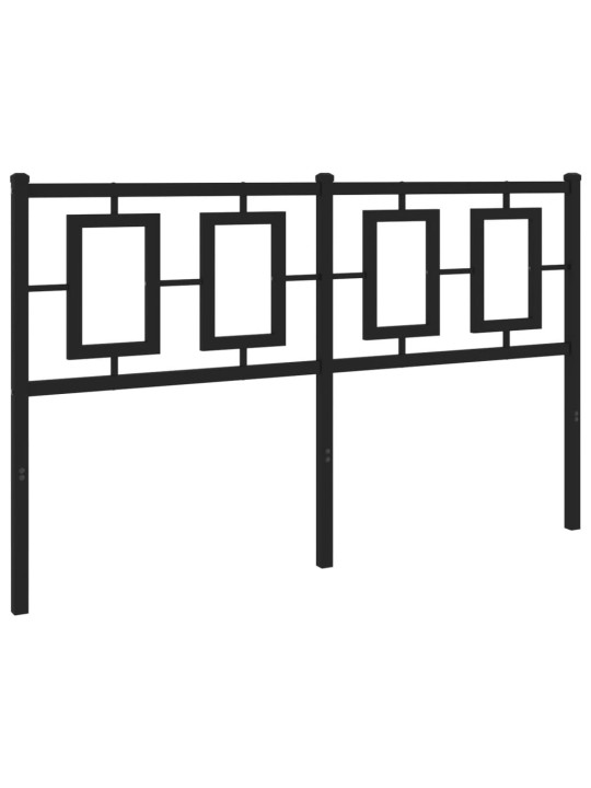 Kovové čelo postele černé 140 cm