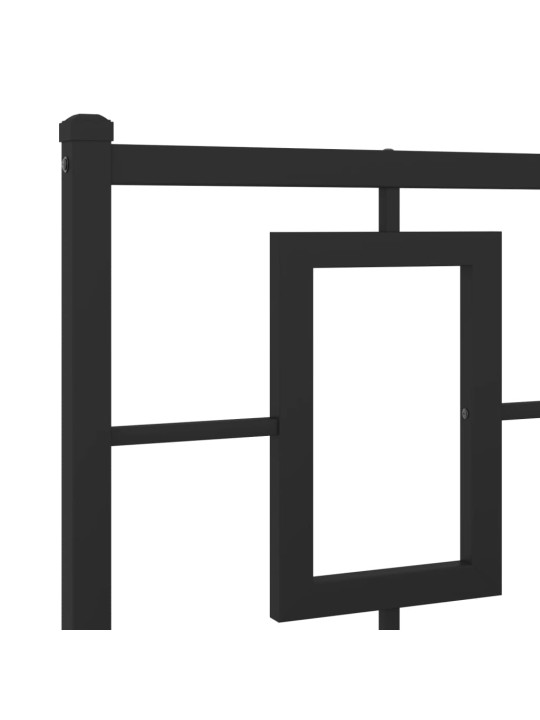 Kovové čelo postele černé 140 cm
